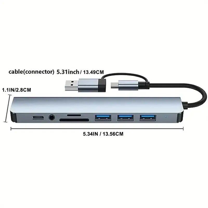 Hub & Switch: Hub USB-C-Splitter-Kartenleser Anschluss Docking station – Nuovo e nell'imballaggio originale da Genève venduto da Top-Trend 5