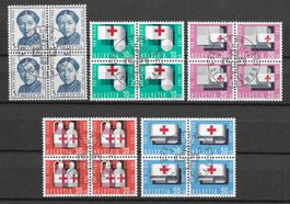 1963: Pro Patria Viererblock Serie Nr.B113-117 ET
