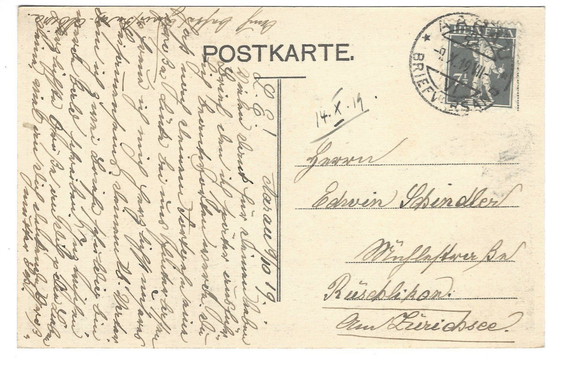Ansichtskarten: Aarg. Grenzbesetzungs- Denkmal Aarau rar – Gebraucht aus Frauenfeld von Astra13 1