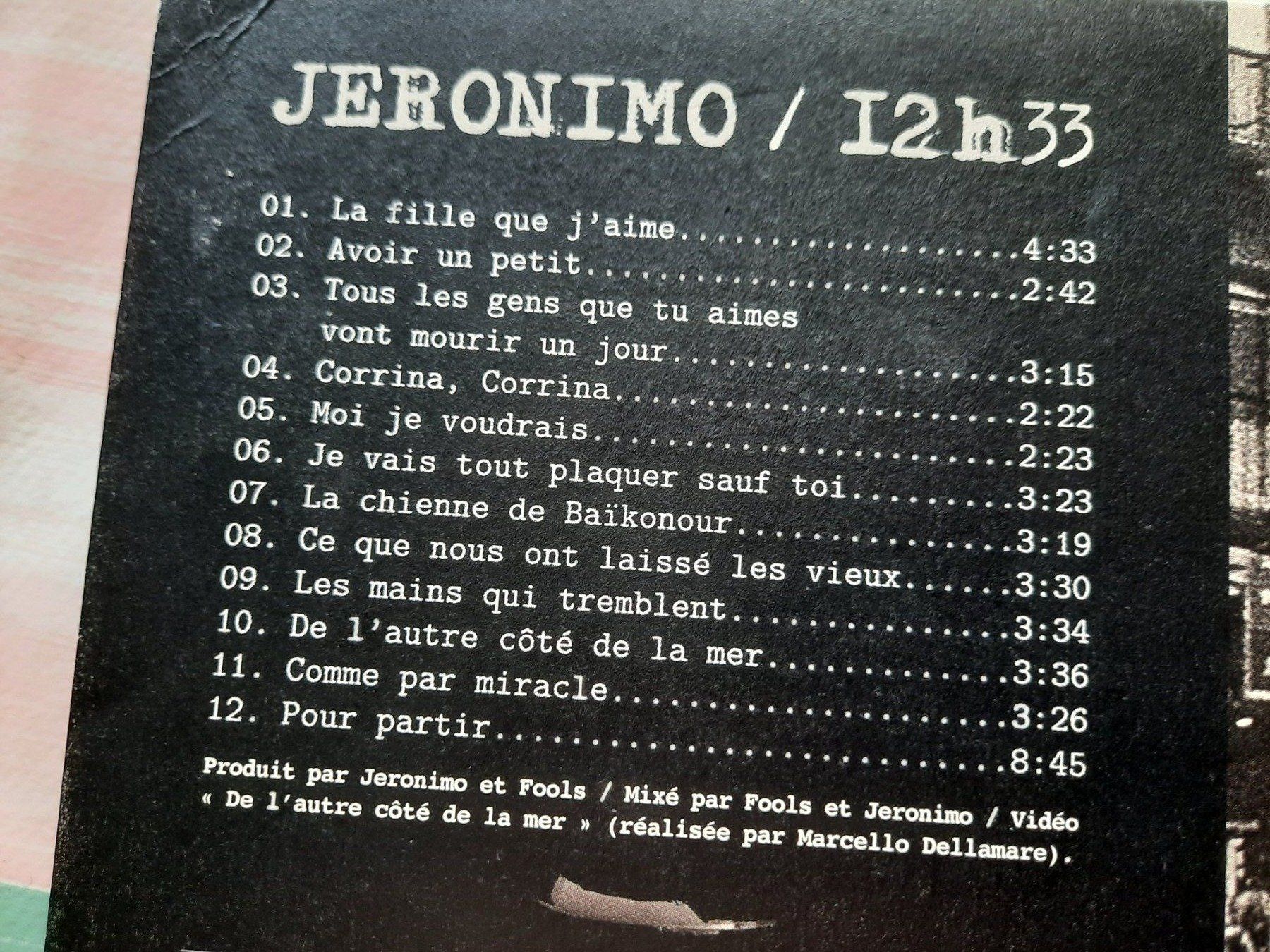 CDs: Cd Jeronimo - 12 h 33 – D'occasion à Pully par bro_n52j 2