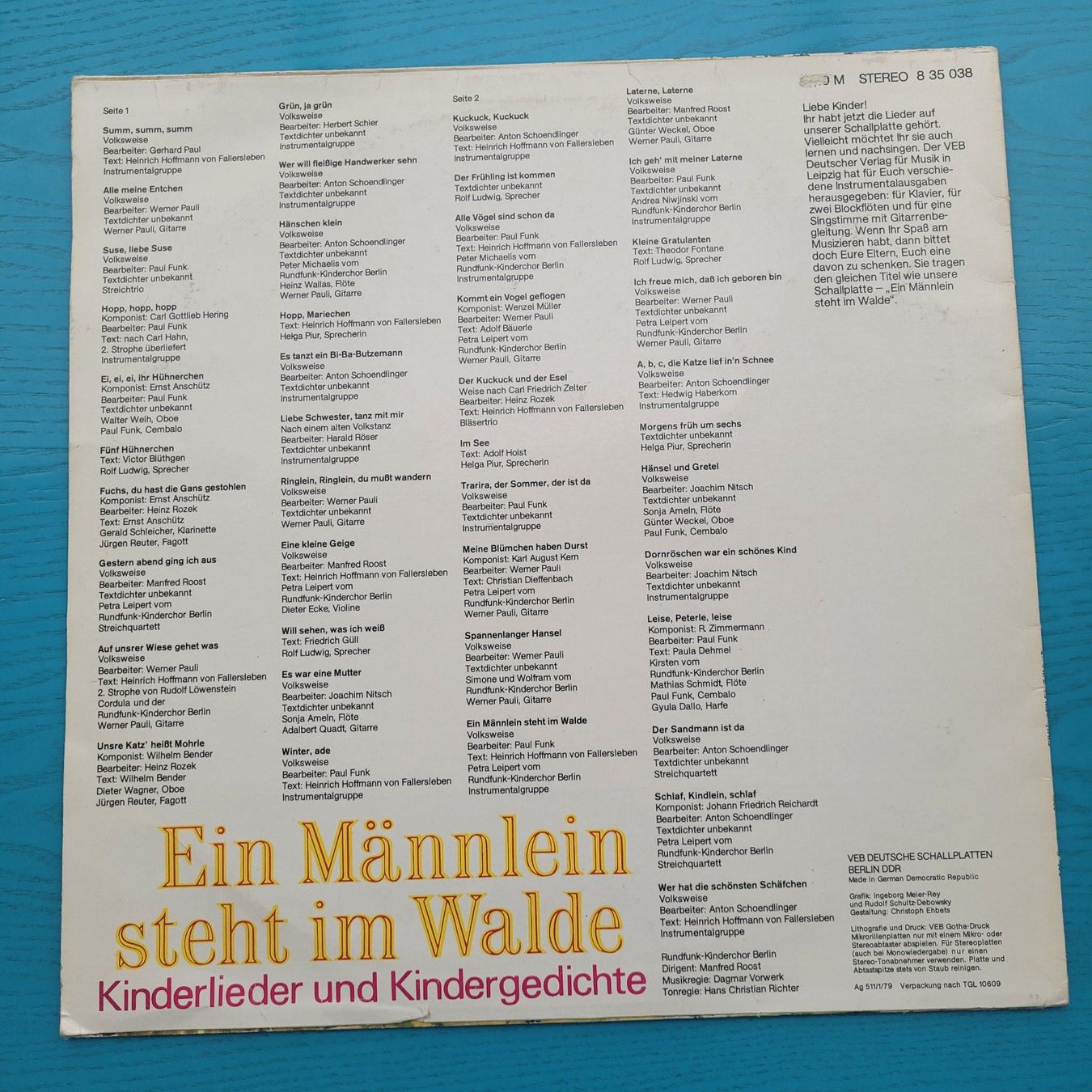 Dischi in vinile: Ein Männlein steht im Walde- Kinderlieder und Kindergedichte – Usato da SCHÜBELBACH venduto da CoKaHa 1