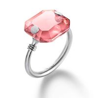 Bague BACCARAT-Paris „MHDT“, Argent 925, Cristal rose pâle