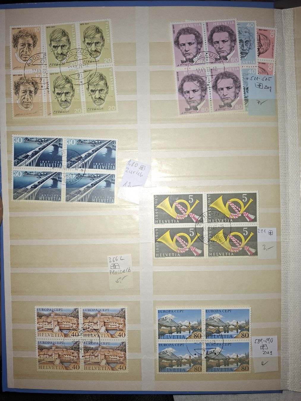 Tous les timbres: Werbemarken / 4 er Blocks / Schweiz  – D'occasion à Balgach par SIMEON27 7