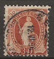 CH068c - Helvetia debout 68c vollstempel 12.6.1894
