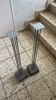 Lautsprecherständer 2 Stk. grau Metall Beton