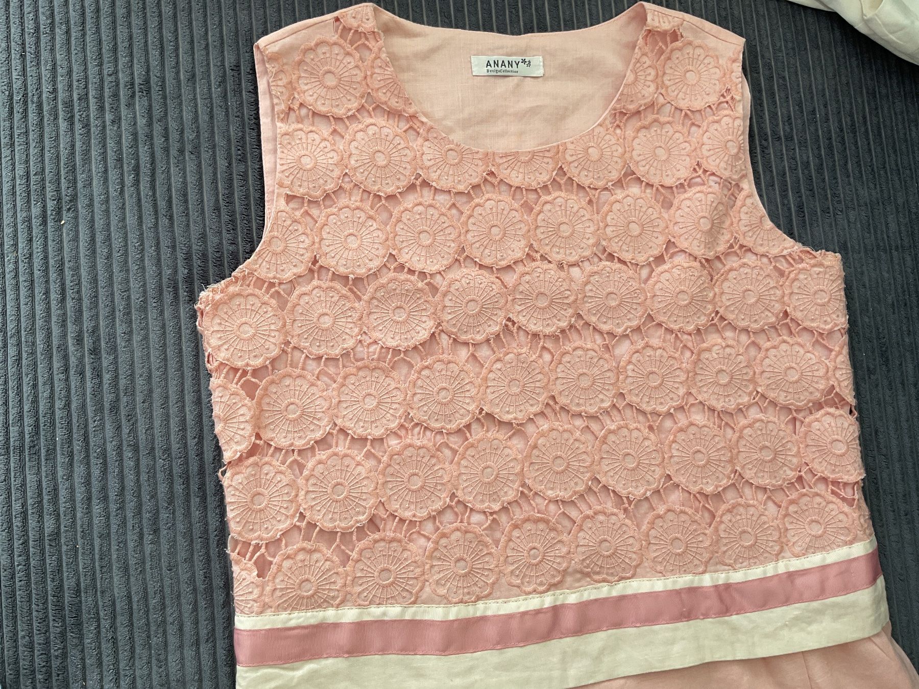 Kleider: Robe 100% lin rose avec guipures – Gebraucht aus Düdingen von Yellow 1