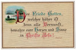 Bibelvers Phil. 4, 7 - Der Friede Gottes, welcher höher ist