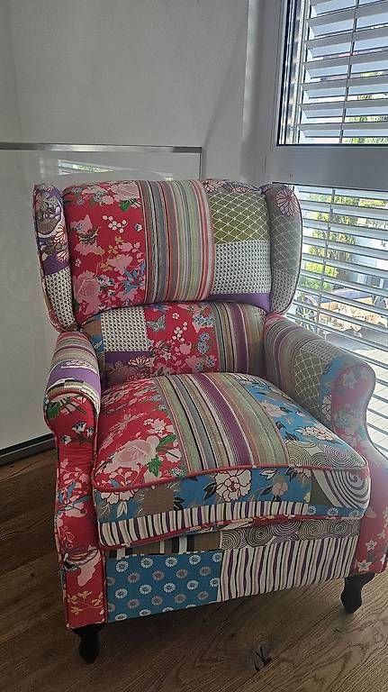 Fauteuils: Sessel Patchwork Stoff guter Zustand – D'occasion à Fischbach-Göslikon par Domix 1