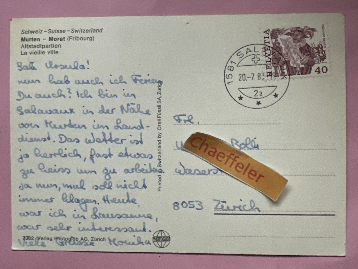 Cartoline postali: 1983 Murten – Usato da Zürich venduto da Chaeffeler 1