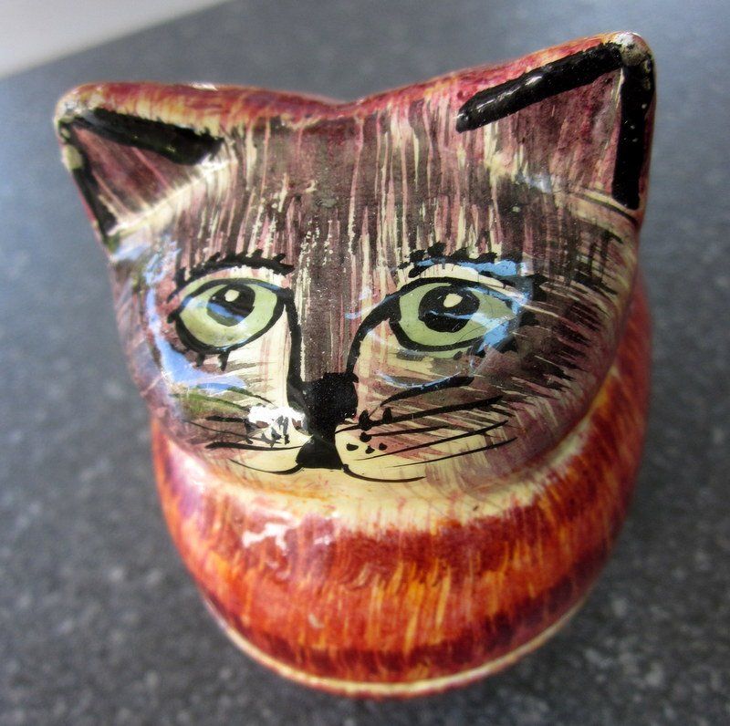 Statuette: Dose Katze aus Papiermache – Usato da Bischofszell venduto da Pfau0