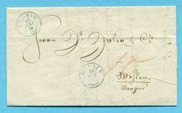 Faltbrief von Eglisau nach Wohlen 1854