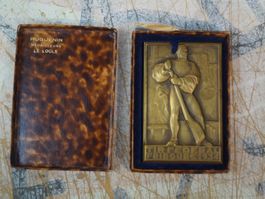 ⭐Huguenin Medaille Tir Federal Fribourg 1934 im Etui