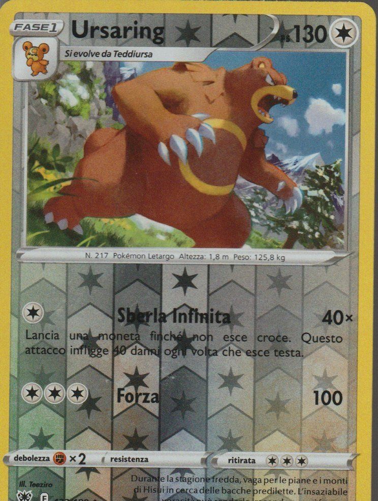 Pokémon Cartes à collectionner: TCG POKEMON Lucentezza siderale ARS 123/189 URSARING Rev – Neuf (Voir description) à Vezia par Aquarius_Age