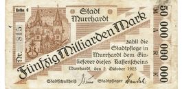 Murrhardt 50 Mrd.Mark Reihe G+Stempel 02.10.1923 SS++-VZ