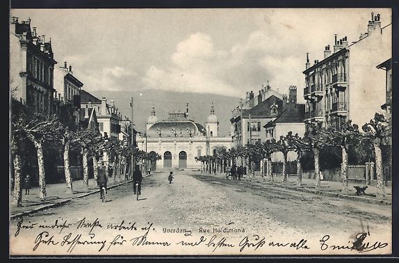 Ansichtskarten: AK Yverdon, Rue Haldimand, 1909 – Gebraucht aus Berlin von bartko-reher