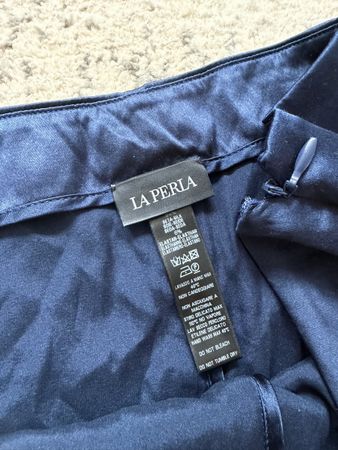 La Perla Hose Seide dunkelblau Grösse DE 36 Zustand gut