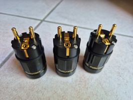 3x Furutech FI-E38(G) Netzstecker IEC Vergoldet