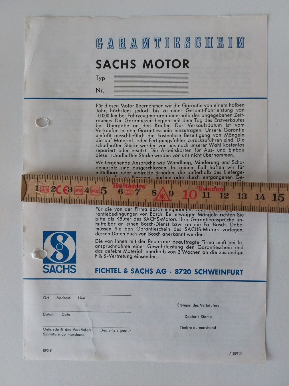 Pony Documents: Prospekt Mofa Sachs Grantieschein Sachs Motor – D'occasion à Schenkon par TG10