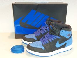 NIKE AIR Jordan One 1 Retro High schwarz / blau 42
