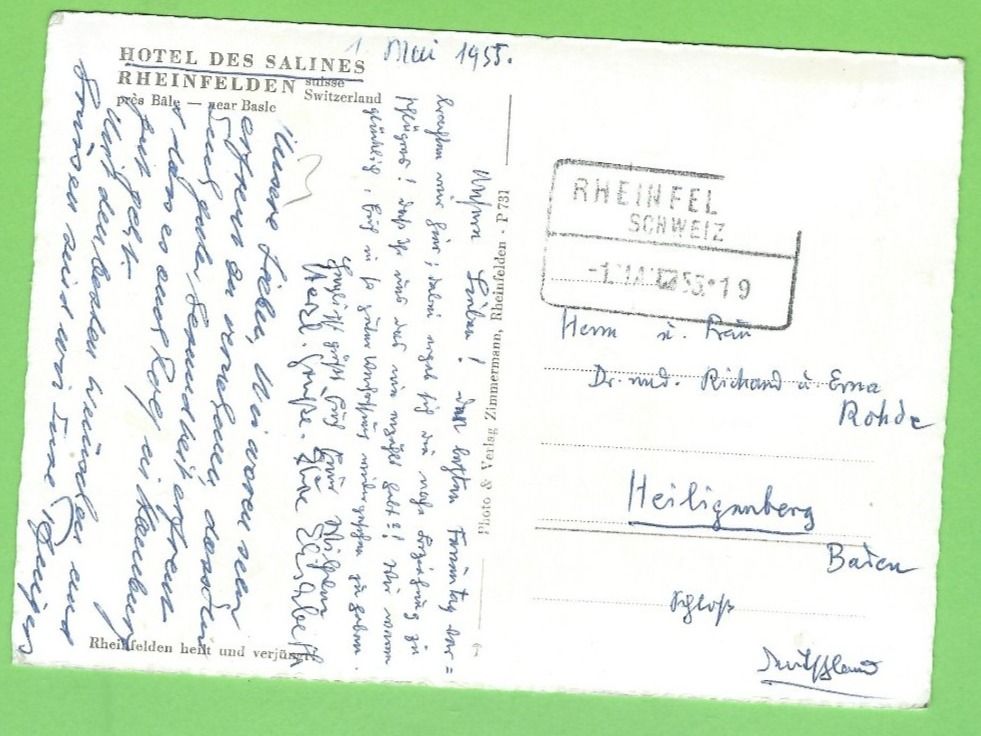 Cartoline postali: Hotel des Salines Rheinfelden – Usato da Zürich venduto da t24_de 1