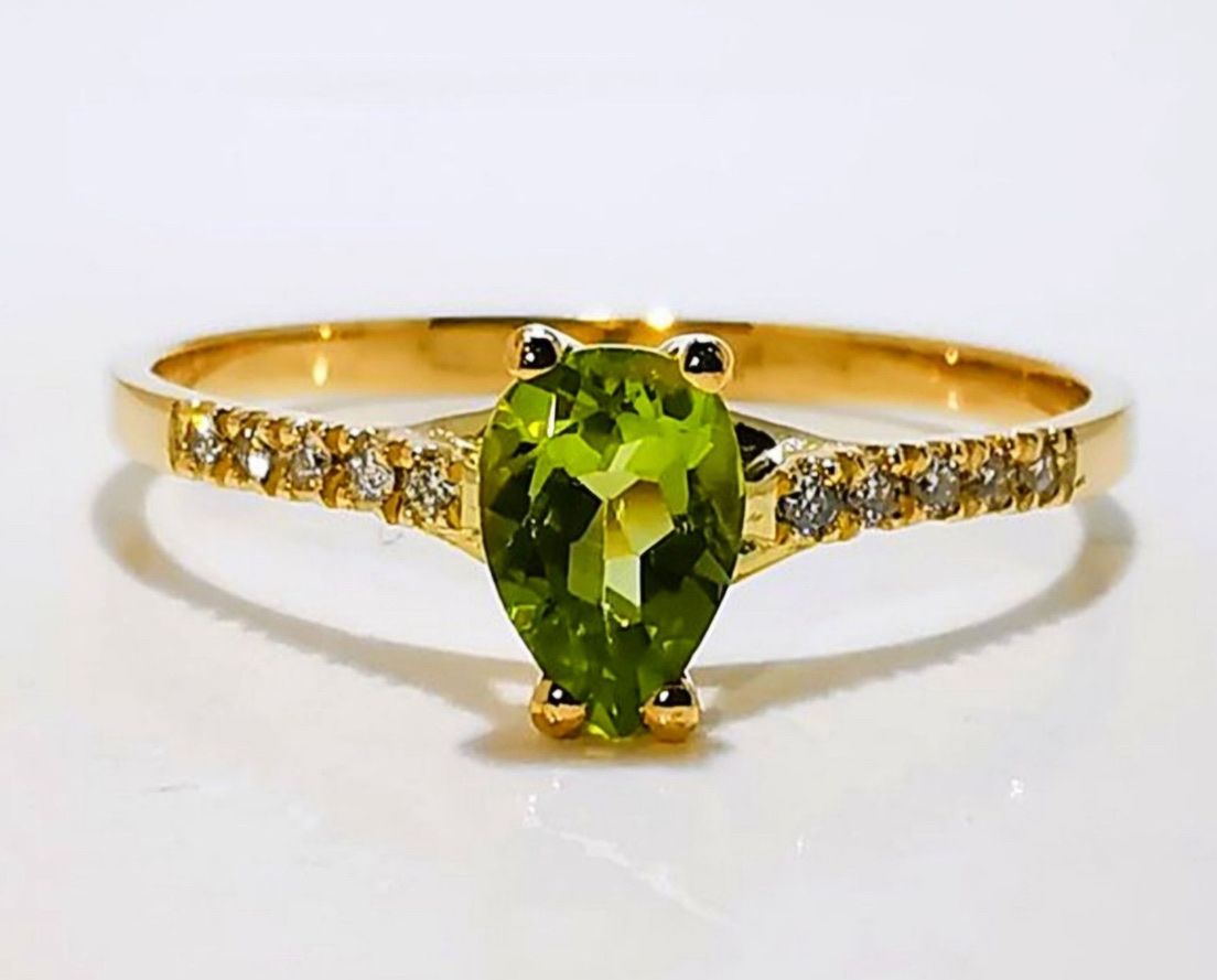Anelli: Peridot Diamant Ring 14k Gelbgold – Nuovo e nell'imballaggio originale da Untersiggenthal venduto da TimeandShine