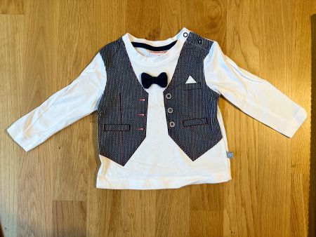 Festliches Baby-Langarmshirt mit Weste und Fliege, Gr. 74