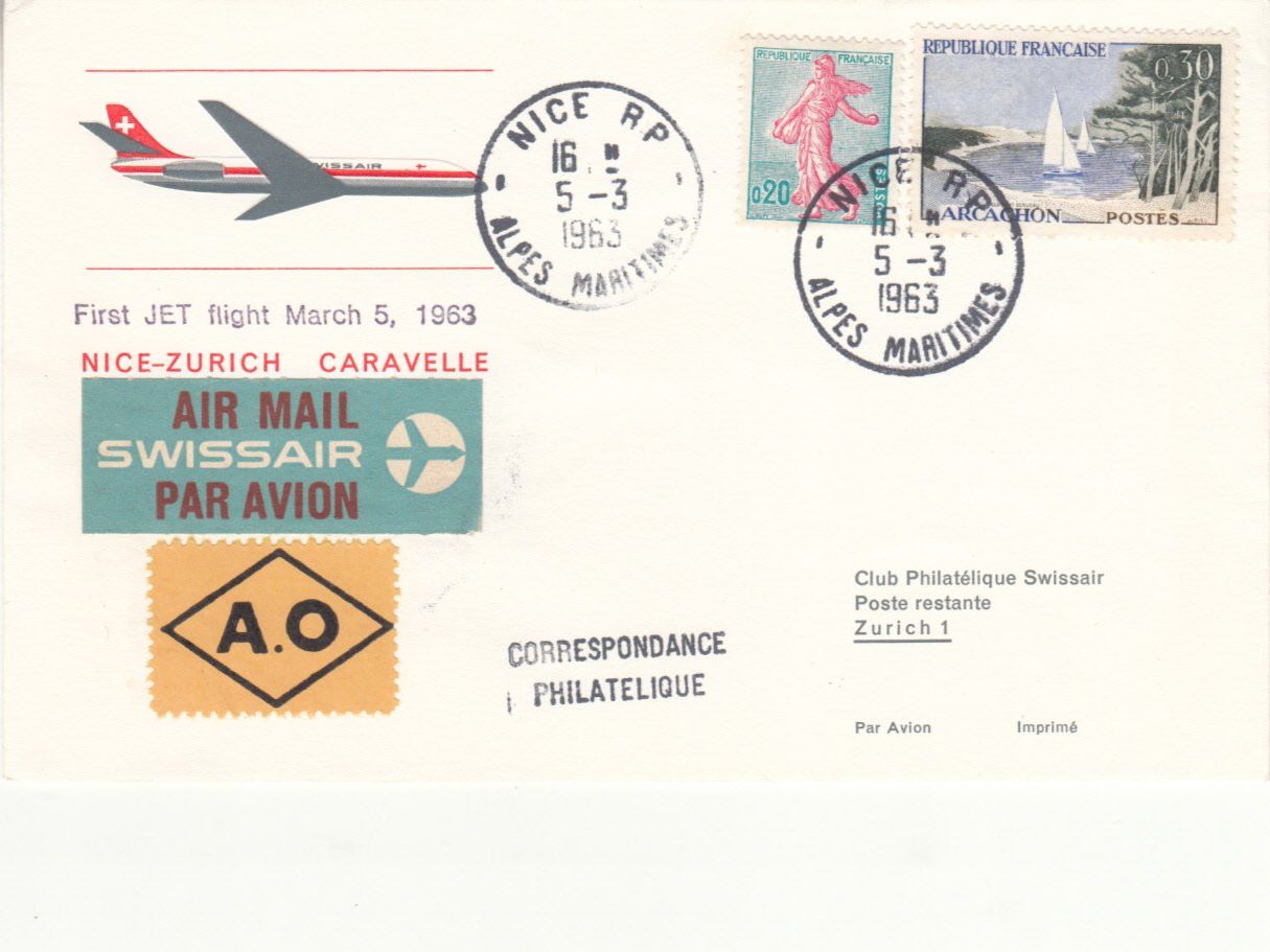 Alle Briefmarken: SLH RF 63.2 b  Nizza-Zürich – Gebraucht aus Bürglen TG von StampGraf