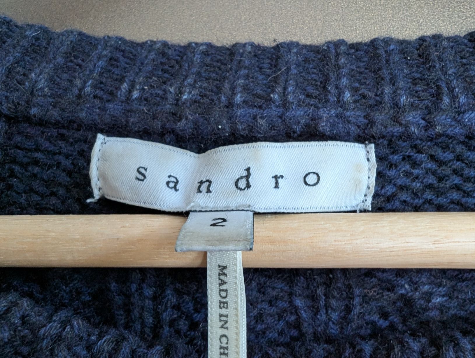 Sandro Maglioni & Felpe: Sandro Pullover Zopfmuster dunkelblau Grösse 2 – Usato da Zürich venduto da binacora 1