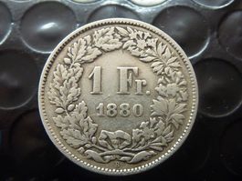 1 Fr. 1880  -  Ungereinigt  -