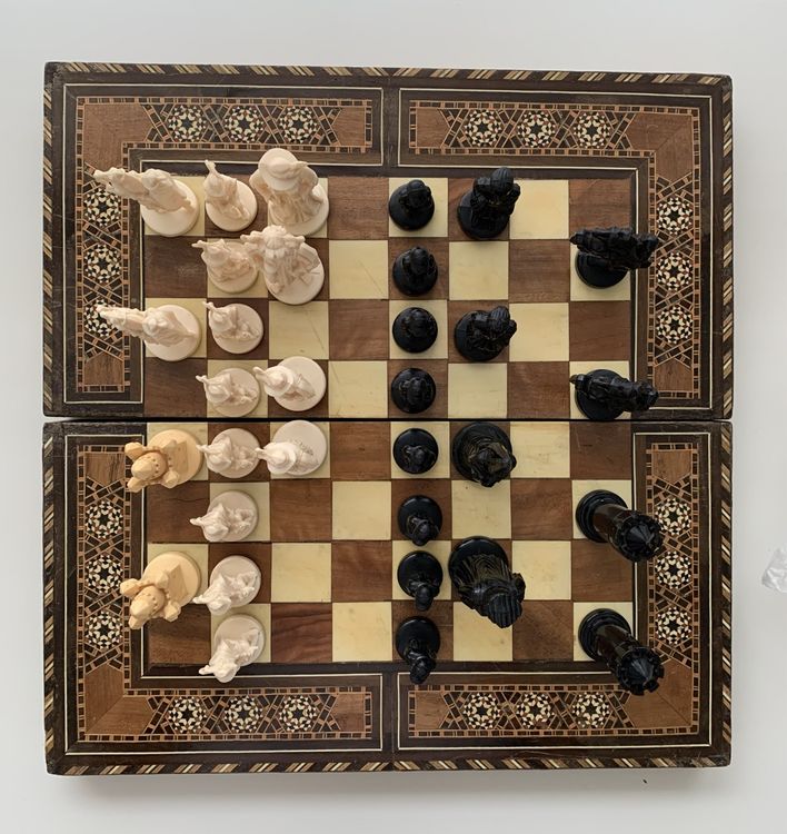 Spiele-Box Mit Schach, Backgammon, Dame, Würfel, Karten & Tarot, Holz, 32x32x6cm-9148