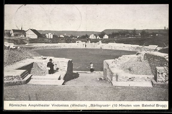 Cartoline postali: Brugg, Vindonissa, Römisches Amphitheat – Usato da Berlin venduto da bartko-reher