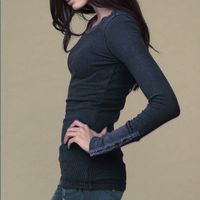 Free People Thermo Shirt Pullover Biker Knöpfe M zu Nile
