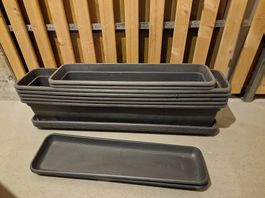 Set(Teils NEU) Balkonkästen / Pflanzkästen mit Untersetzer