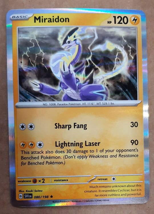 Pokémon Carte collezionabili: Carte Pokémon Miraidon - Etat Impeccable - Offre! – Nuovo (secondo la descrizione) da Le Sentier venduto da Funko-Pop-1979