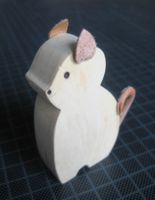 Katze, Holz und Leder, Höhe 7 cm, NEU