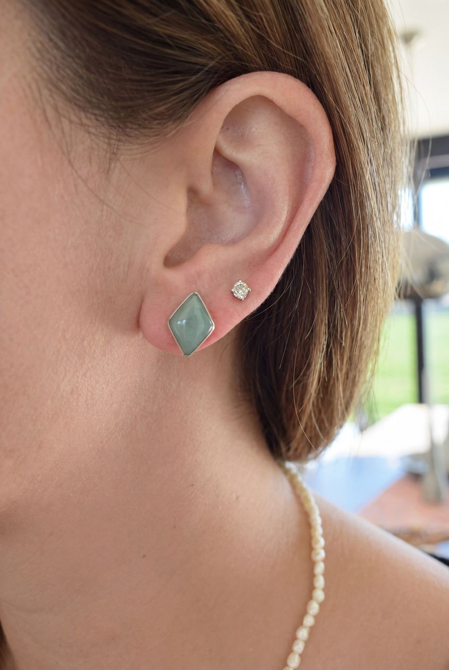 Orecchini pendenti & Orecchini a lobo: Ohrstecker aus Jade – Nuovo e nell'imballaggio originale da Ruggell venduto da JadeShop 2