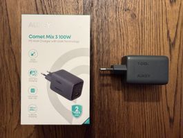 Aukey Comet Mix 3 Ladegerät 100W GaN grau neuwertig