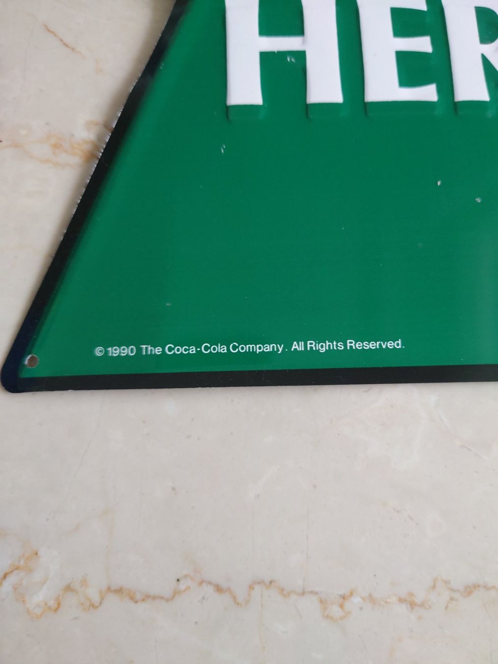 Coca-Cola Insegne: Coca Cola Blechschild von 1990 aus den USA – Usato da Abtwil SG venduto da rabbit64 1