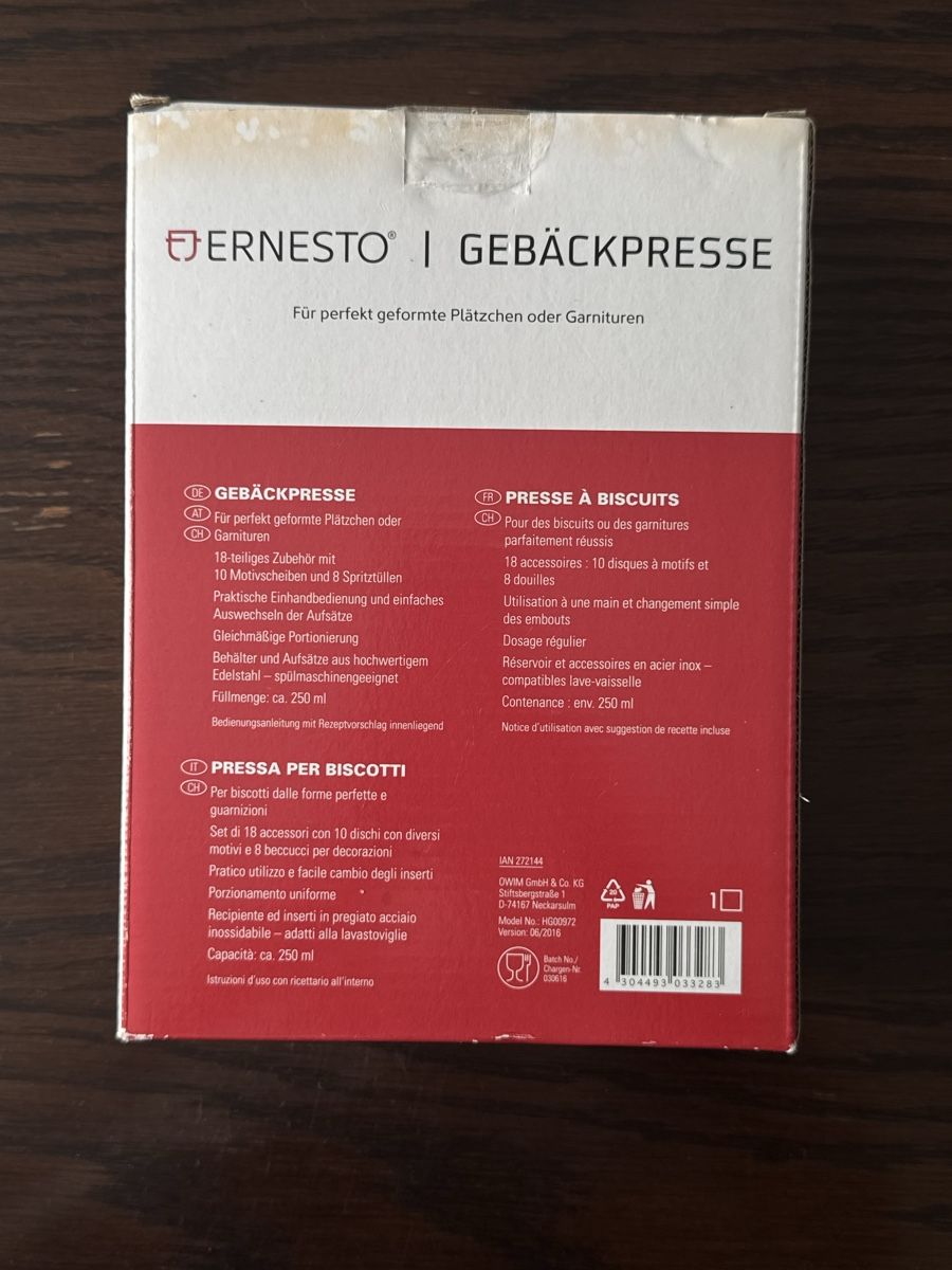 Küchengeräte: Gebäckpresse Ernesto – Gebraucht aus Binningen von Dan_Shachar 1