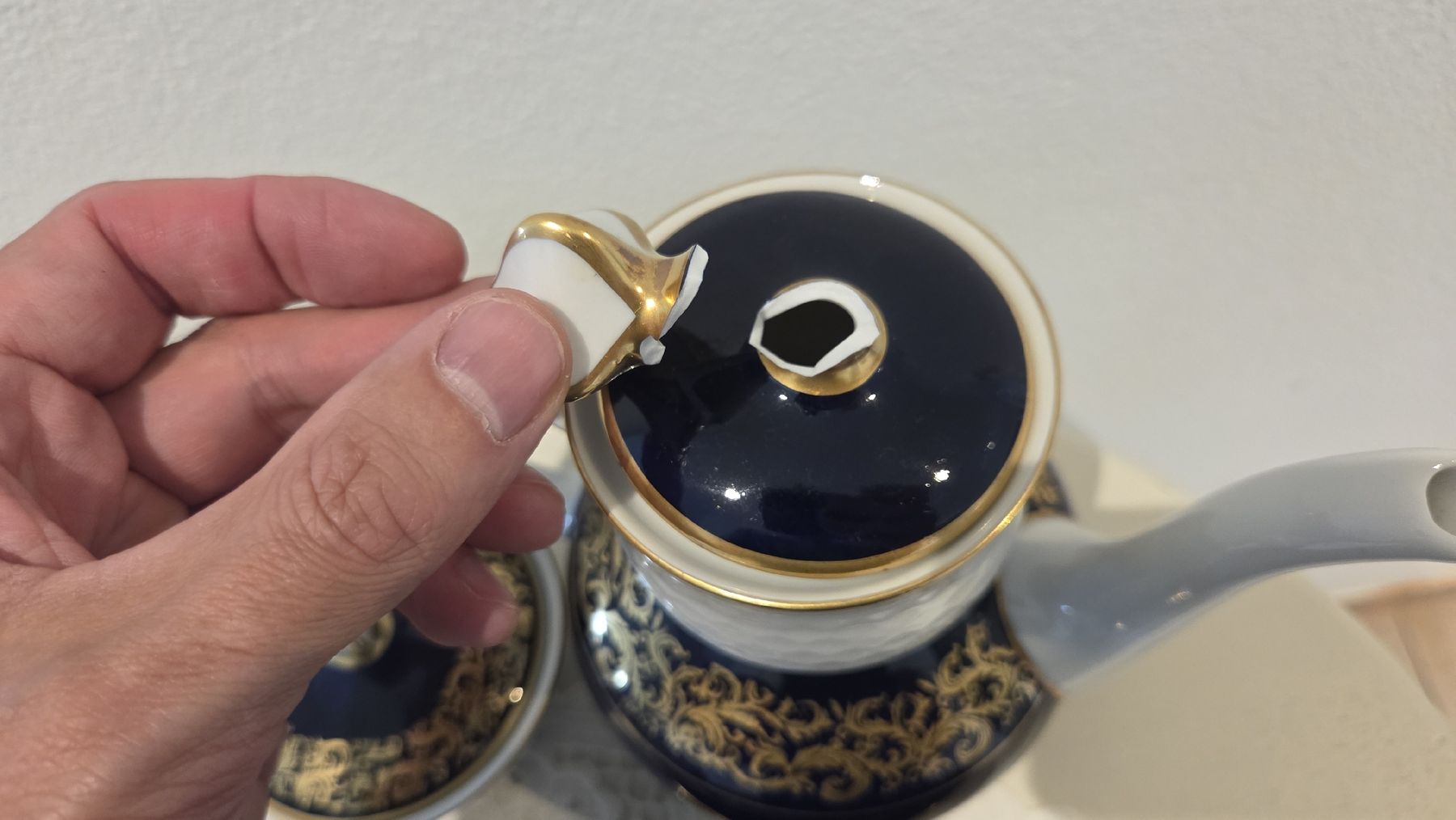 Set di piatti: Reichenbach Kaffeeservice Echt Kobalt Gold – Usato da Beckenried venduto da palle2105 3