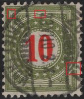 10 Rp. Portomarke mit ABART / Plattenfehler
