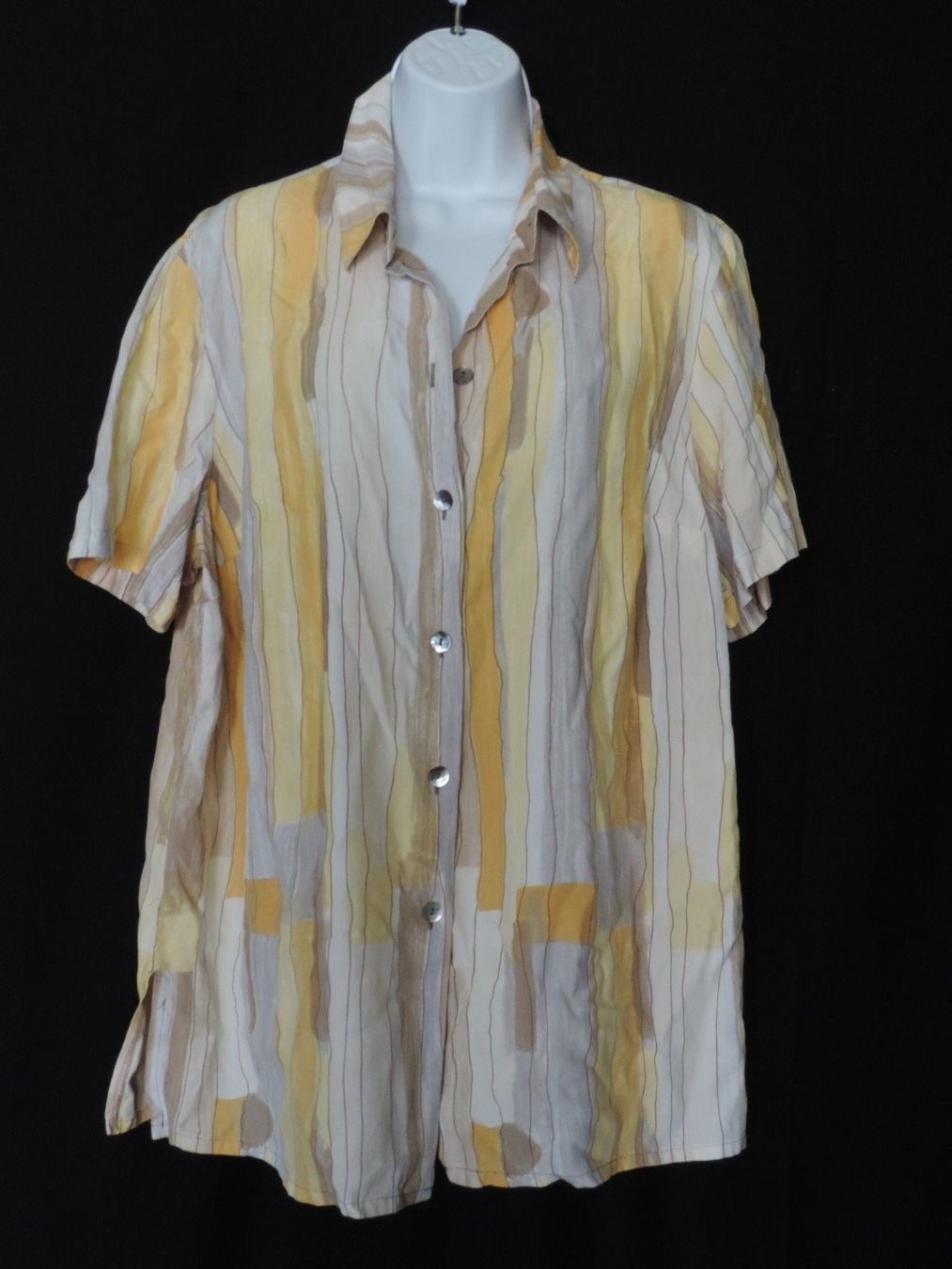 Blusen: chemise rayures jaune orange gris – Gebraucht aus Genève von Axelle333 6