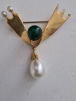 Stylische Brosche aus den 50ziger Jahren, goldfarben