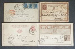 ITALIA: 4 invii postali degli anni 1876–1897