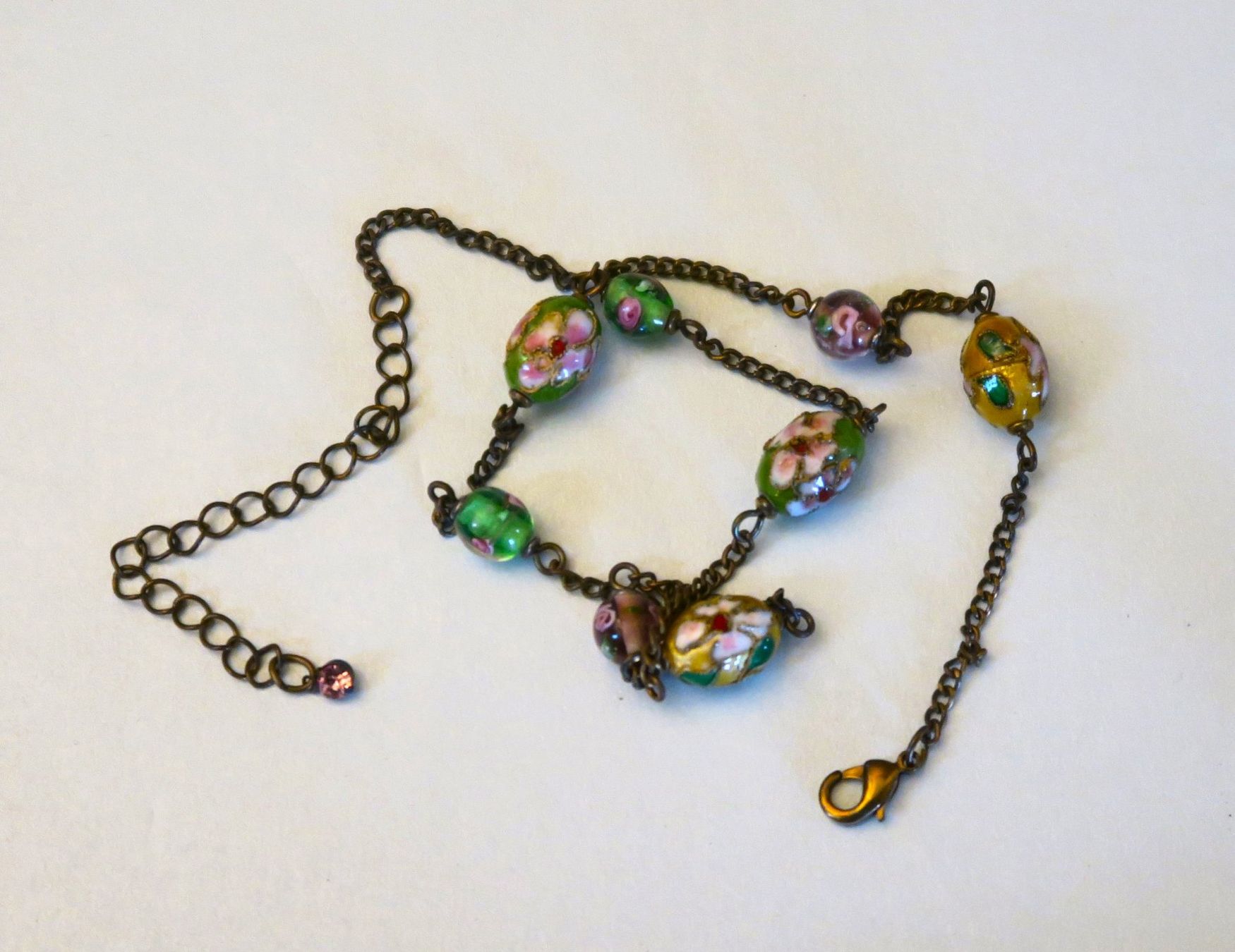 Catenine: Panzer-Kette mit Glassteinen "Blumen" – Usato da Brittnau venduto da marlenestone 3