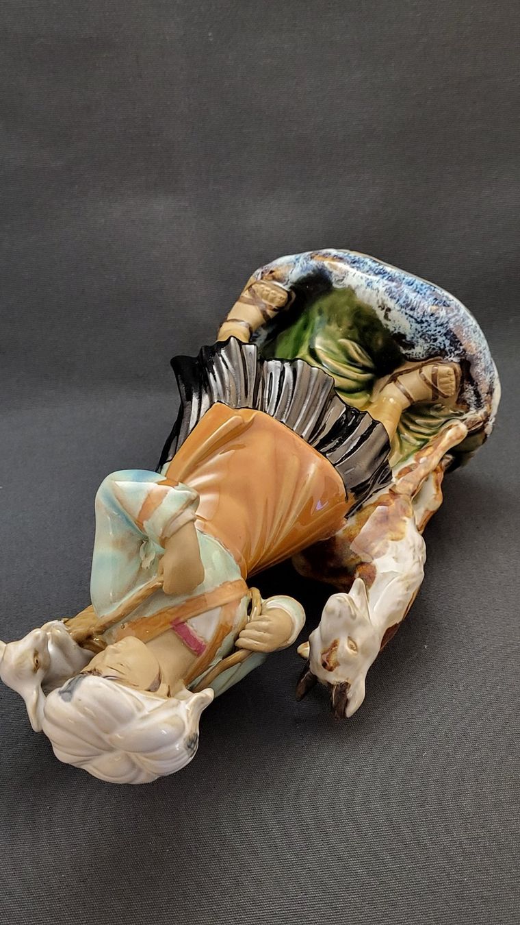 Figurines: Shiwan-Keramikfigur "Frau mit Ziegen" – D'occasion à Basel par spinne02 6