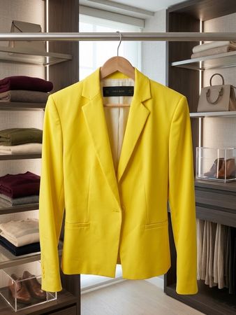 ZARA BASIC Blazer Gelb Gr. S – Taillierter Sommerblazer