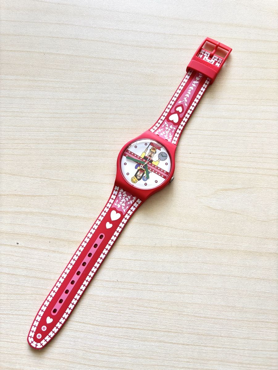 Swatch Orologi: Swatch Uhr Rot mit Motiv  – Usato da Grenchen venduto da chththl 1