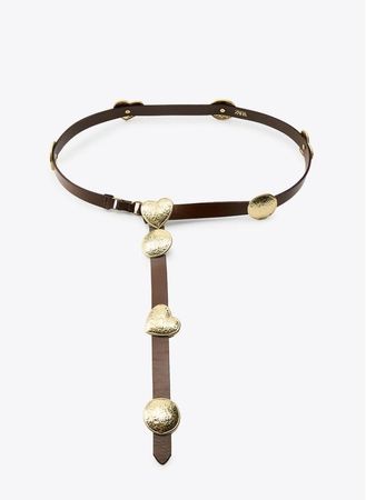 Zara Ledergürtel, Gürtel mit goldenen Details 85 cm NEU