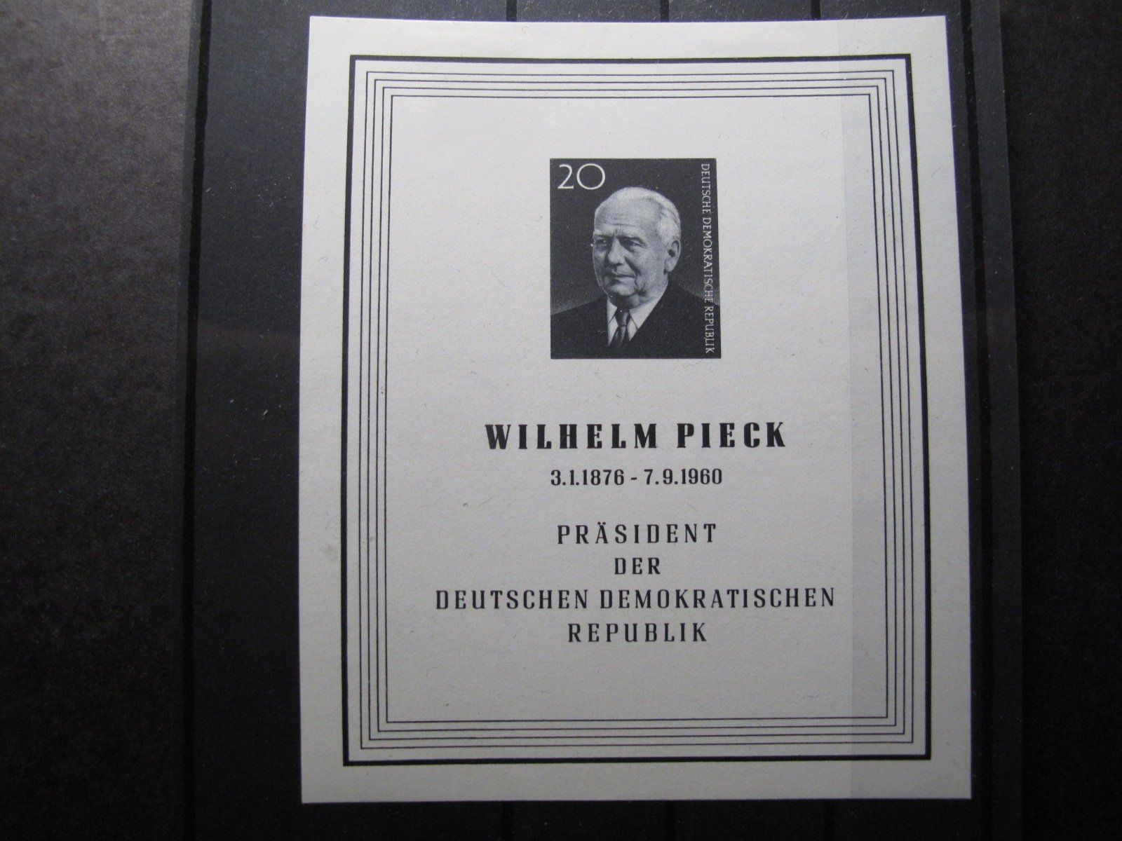 Alle Briefmarken: DDR 1960 Wilhelm Pieck Block 16 ** – Gebraucht aus Wil SG von fva01